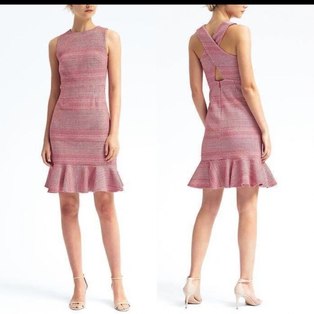 Banana Republic Jacquard Knit Mini Dress NEW Cross Back Size 6
